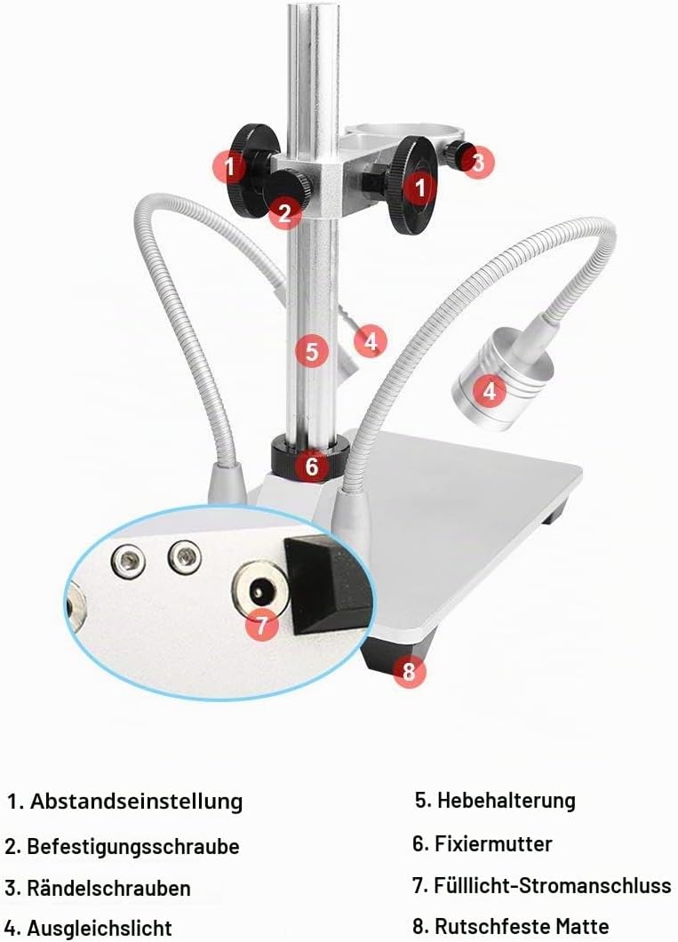 Aluminiumlegierungsständer für digitale USB/WiFi/LCD-Mikroskopkamera, Cainda Universal-Metallständer