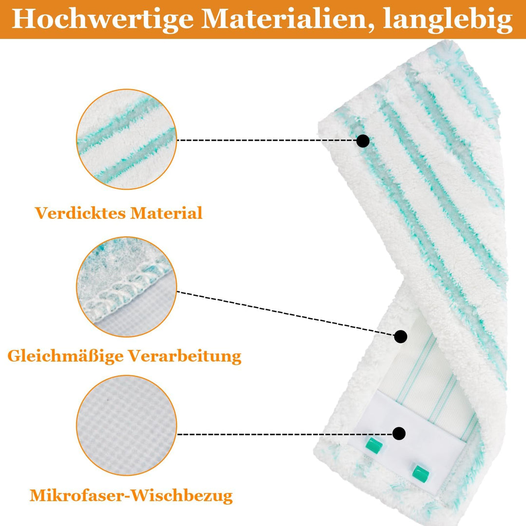 6 Pack Bodenwischer Ersatzbezug für Leifheit Profi XL, für alle Bodenarten | Kompatibel mit Leifheit