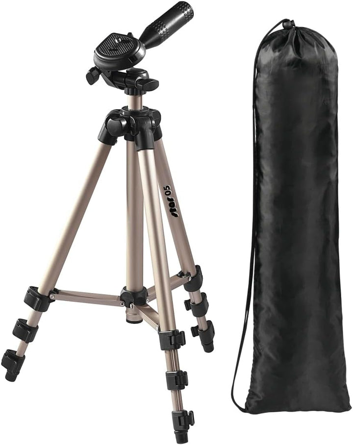 Hama Leichtes Einsteiger-Dreibeinstativ mit 3-Wege-Kopf, Star 05 106-3D, Champagner, 36.5 - 106.5 cm
