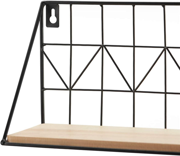 Mkouo Wandmontierte schwebende Regale 2Pcs Rustikale Aufbewahrungsregale aus Metalldraht Gestelle An