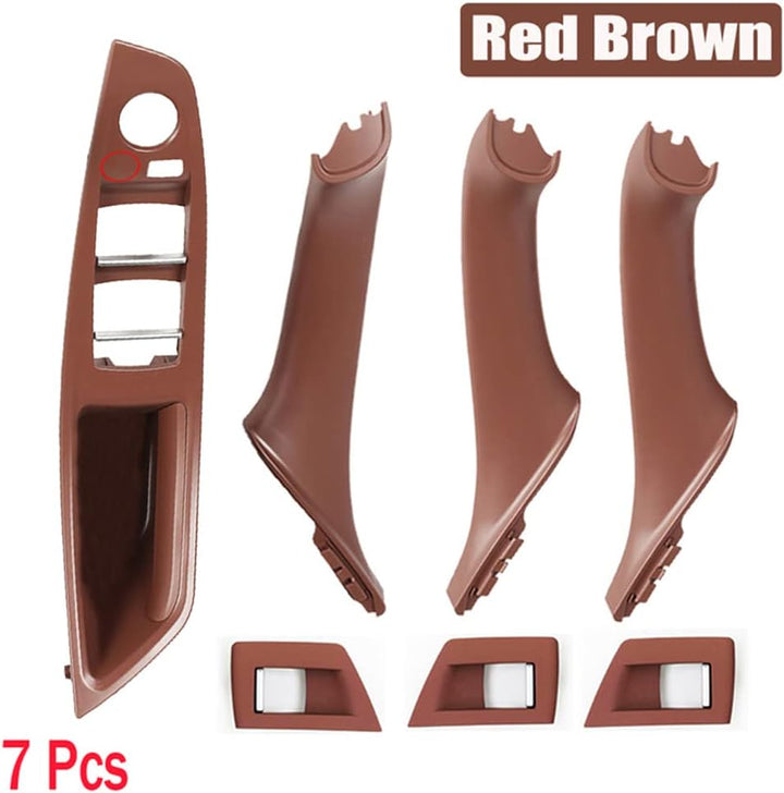 Hacreyatu 7PC LHD Innentürgriff Innentürverkleidung Pull für B-M-W 5er F10 F11 520 523 525 528 530 5