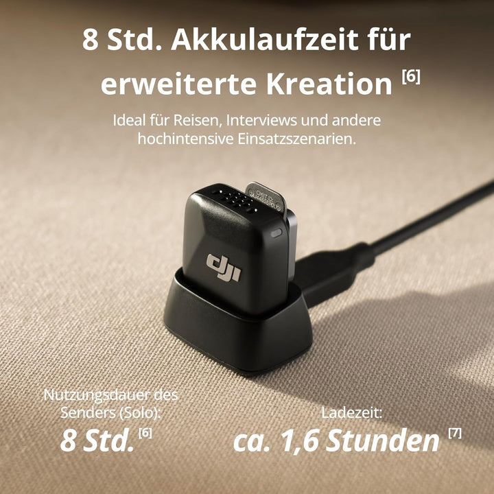 DJI Mic Mini Sender Mikrofon (Infinity Polarweiss), Ultraleicht, OsmoAudio, Geräuschunterdrückung, W