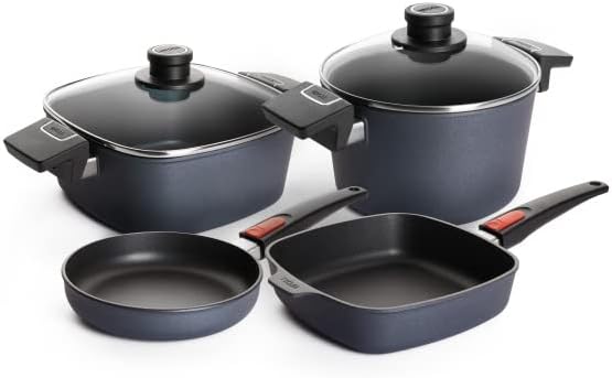 Woll Diamond Lite Topf- und Pfannenset 6 tlg., bestehed aus Flachpfanne Ø 20 cm, Viereckpfanne 22x22