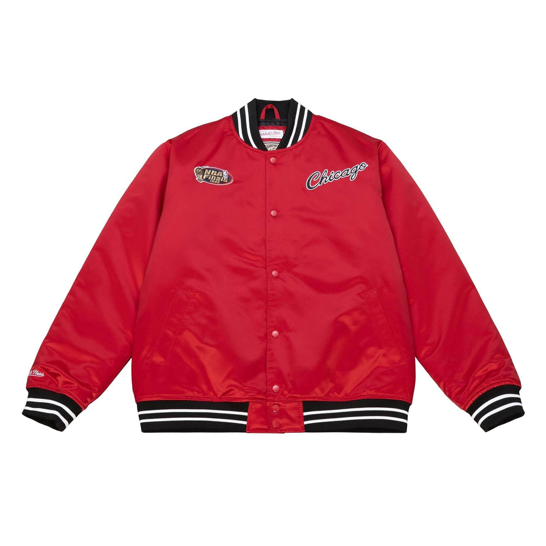 Mitchell & Ness NBA Heavyweight Satin Jacket S Chicago Bulls, Rot, S Chicago Bulls, Rot