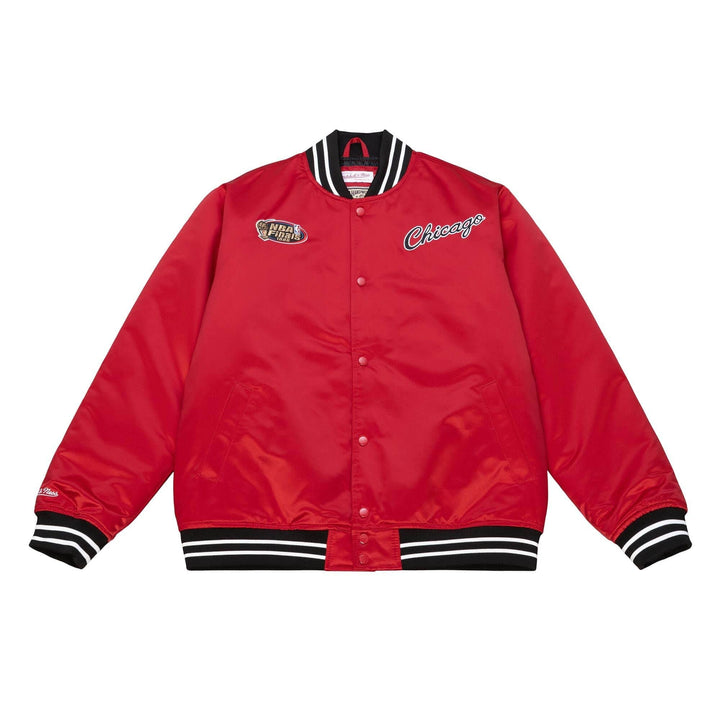 Mitchell & Ness NBA Heavyweight Satin Jacket S Chicago Bulls, Rot, S Chicago Bulls, Rot