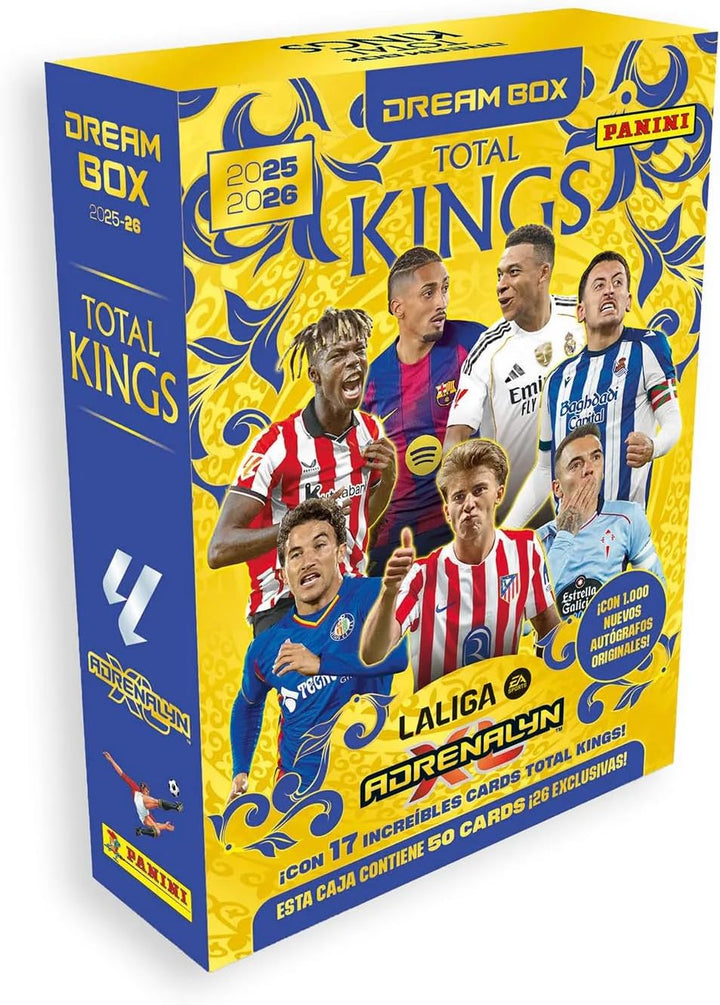 Panini Adrenalyn XL LaLiga EA Sports 2025/26 Dream Box, Total Kings Offizielle Sammlung, 50 Karten (