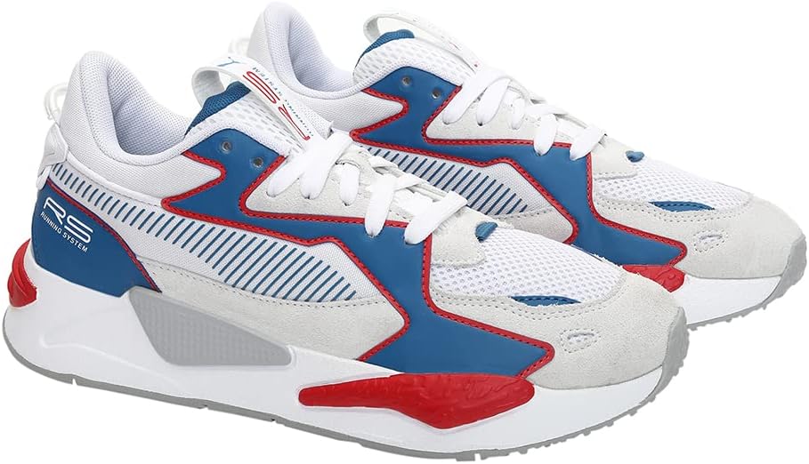 PUMA Unisex Rs-z ReinventionSneaker 38 EU Puma White Vallarta Blue High Risk Red, 38 EU Puma White V