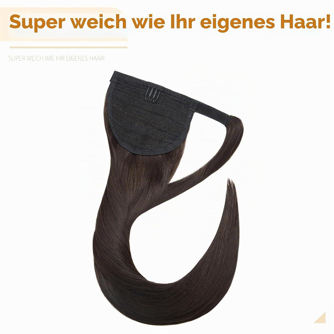 SEGO Clip in Ponytail Zopf Echthaar Pferdeschwanz Haarteil Extensions Haarverlängerung Pony Remy Hai