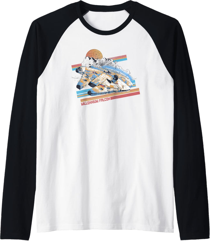 Star Wars Millennium Falcon Retro Stripes Raglan