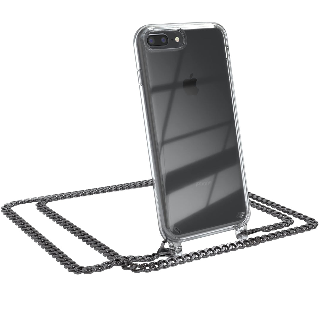 EAZY CASE Handykette kompatibel mit iPhone 7/8 Plus Handyhülle mit Metall Umhängeband und Ersatz Kor