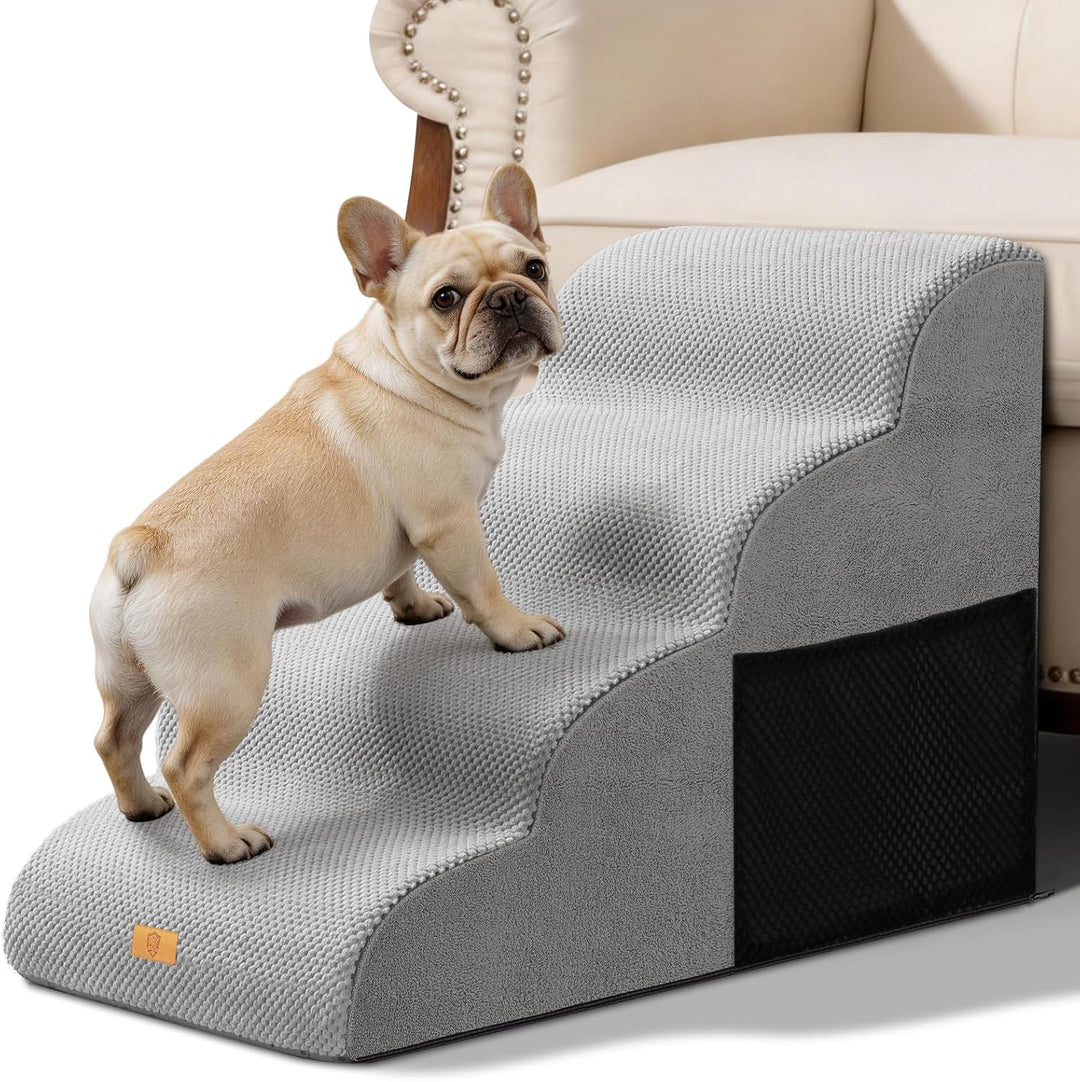 Hundetreppe 4 Stufen, 50cm hoch Schwamm Haustiertreppe für Hunde und Katzen, rutschfest Haustierleit