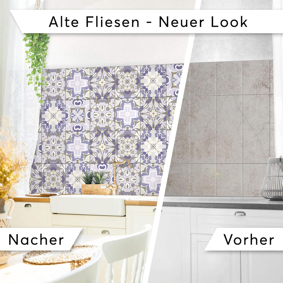 CREATISTO Mosaik-Fliesen Fliesensticker Fliesenfolie - Hochwertige Aufkleber Sticker für Fliesen I K