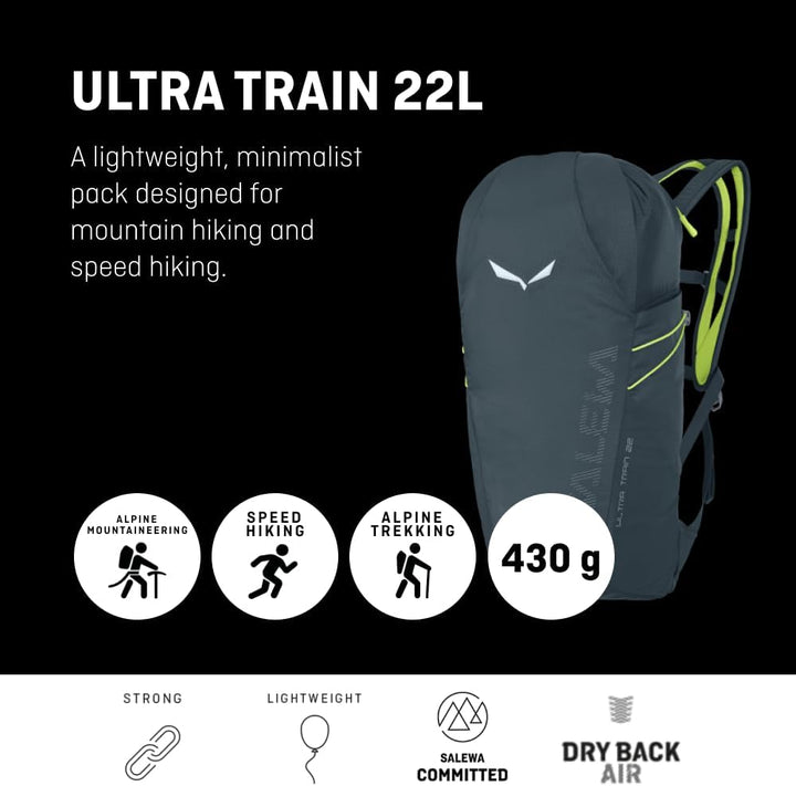 Salewa Unisex Ultra Train 22l Backpack Backpack (1er Pack) Einheitsgrösse Alloy, Einheitsgrösse Allo
