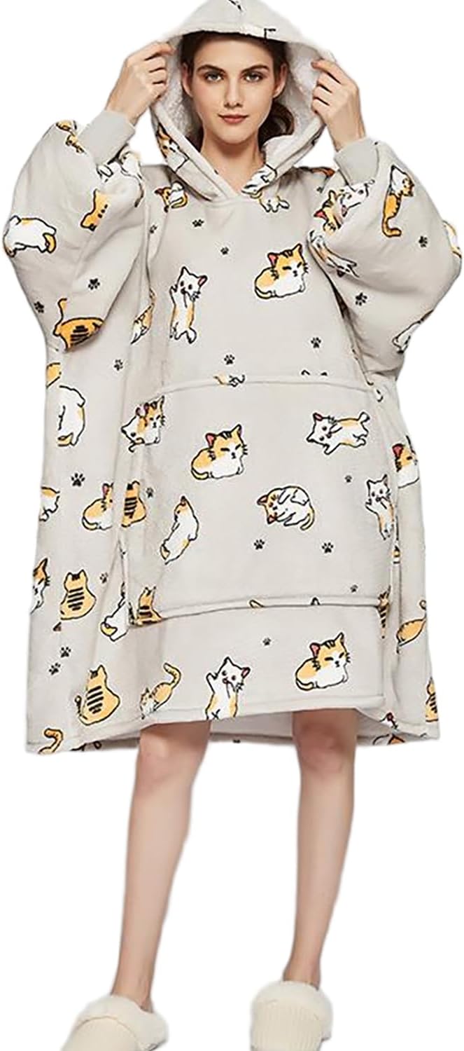 Übergrosse Hoodie Sweatshirt, Original Decke Sweatshirt, super weiche gemütliche warme komfortable R