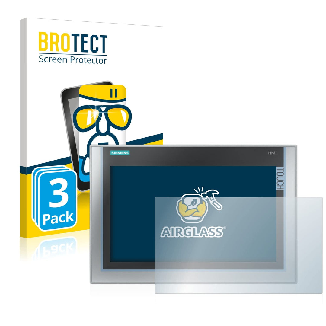 BROTECT Panzerglasfolie für Siemens Simatic HMI TP 1200 Comfort Inox (3 Stück) Schutzglas Schutzfoli