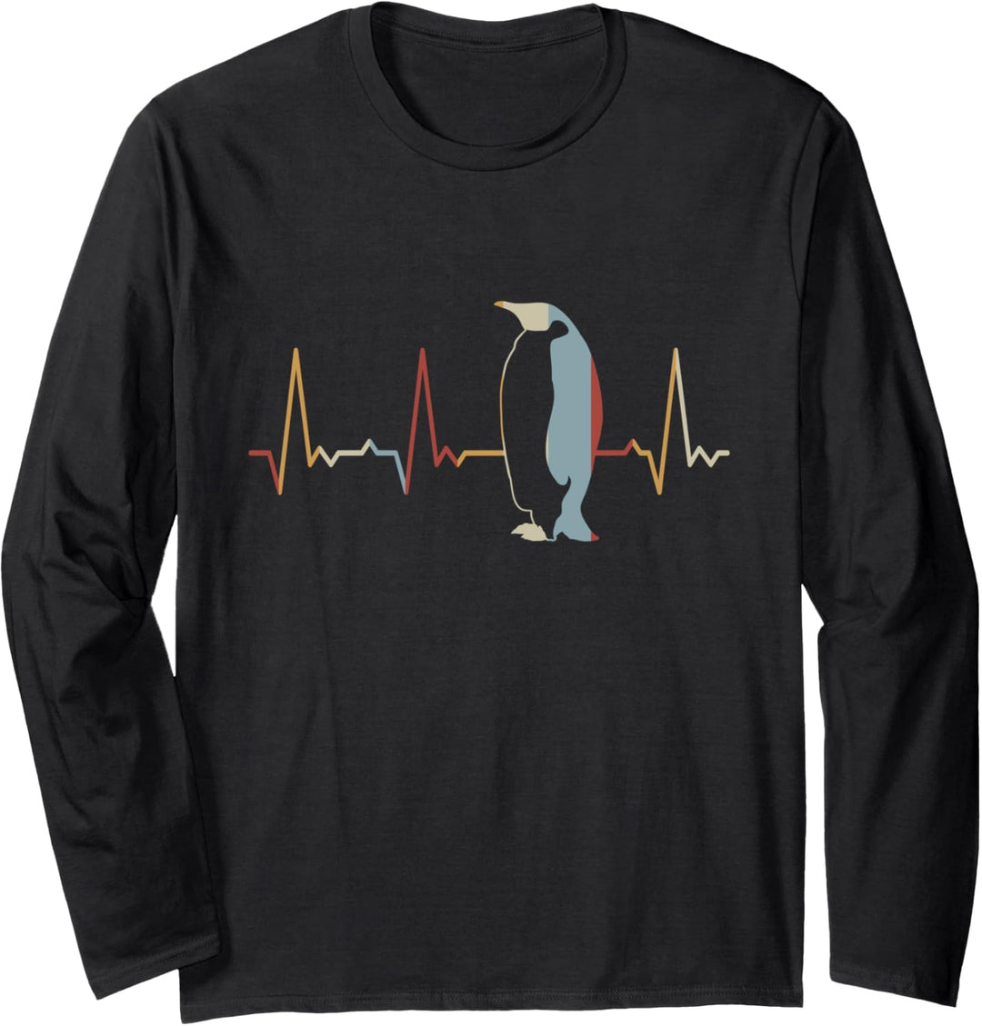 Herzschlag Pinguin Langarmshirt