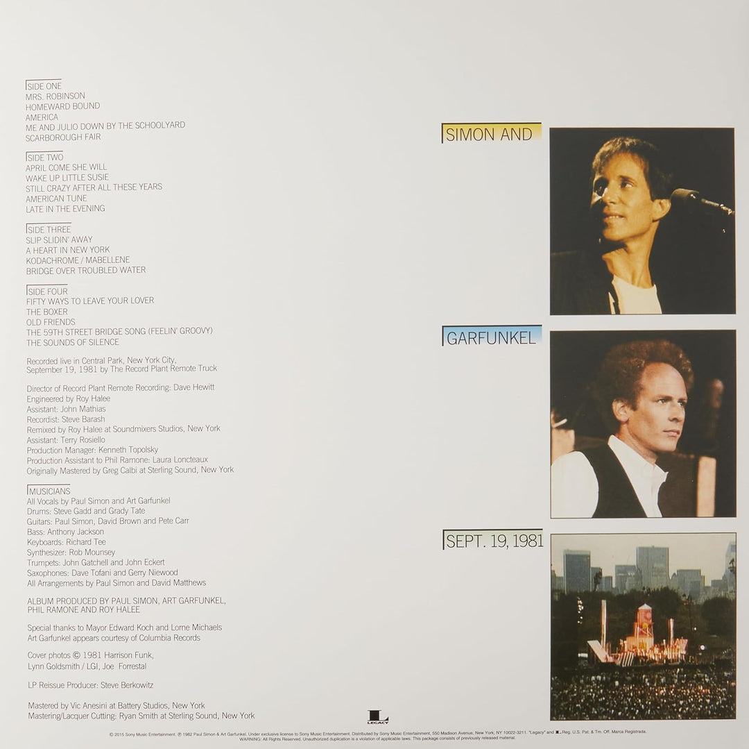 The Concert In Central Park, Vinyl
