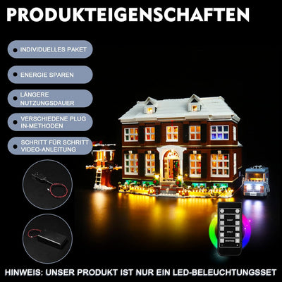 Led Licht Set für Lego Home Alone, Fernbedienung Dekorationsbeleuchtungsset für Lego 21330 Exklusive