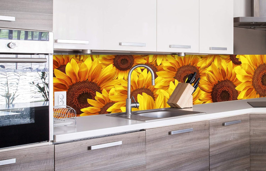 DIMEX Küchenrückwand Folie selbstklebend Sonnenblumen | Klebefolie - Dekofolie - Spritzschutz für Kü