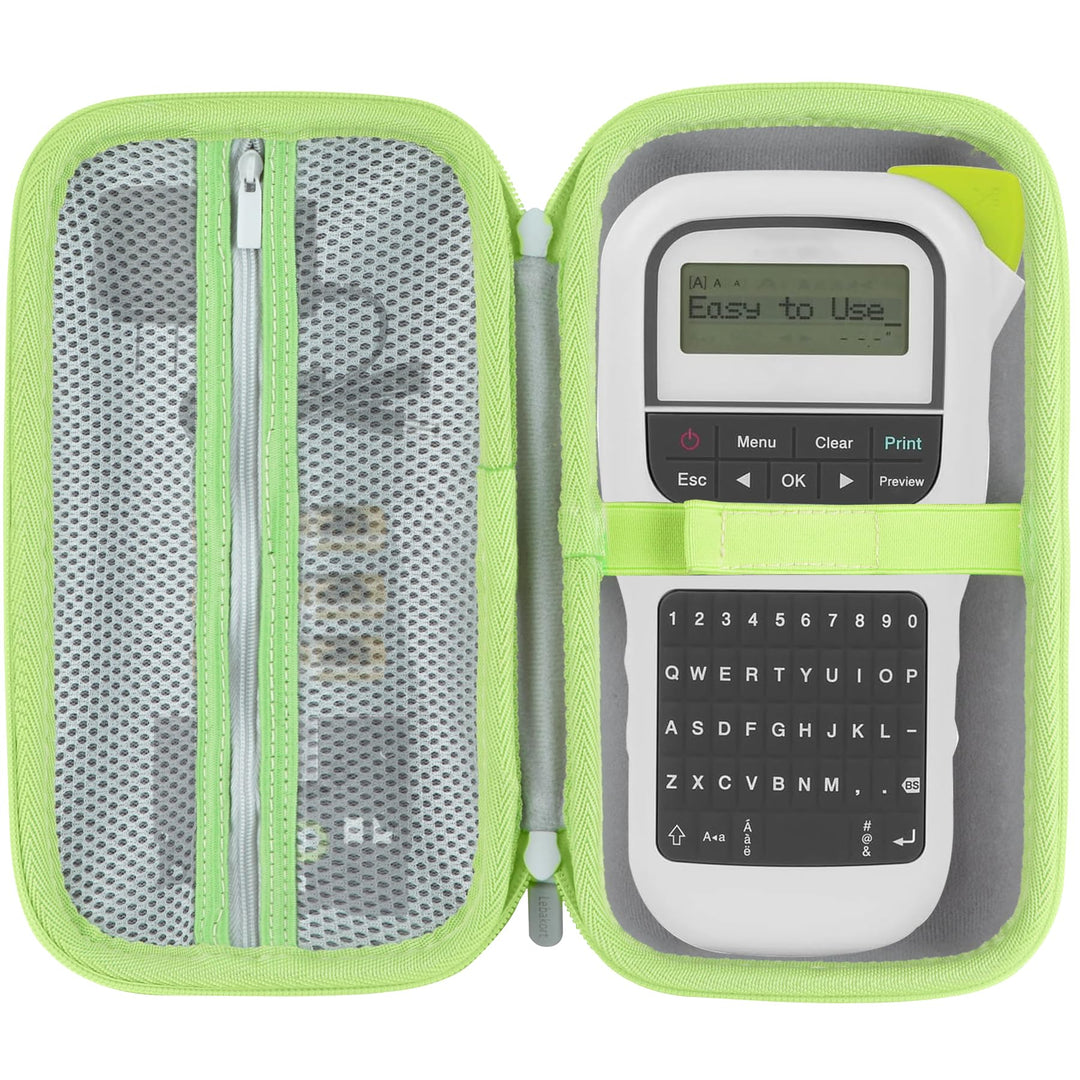 Hart Schutz Hülle Etui Tasche für Brother P-Touch PTH110 Monochrom Beschriftungsgerät (Grau + Hellgr