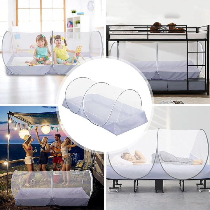Moskitonetz Bett, 200 x 100 x 73cm Pop Up Moskitonetz Reisen Faltbar, Mückennetz Tragbares Fliegengi