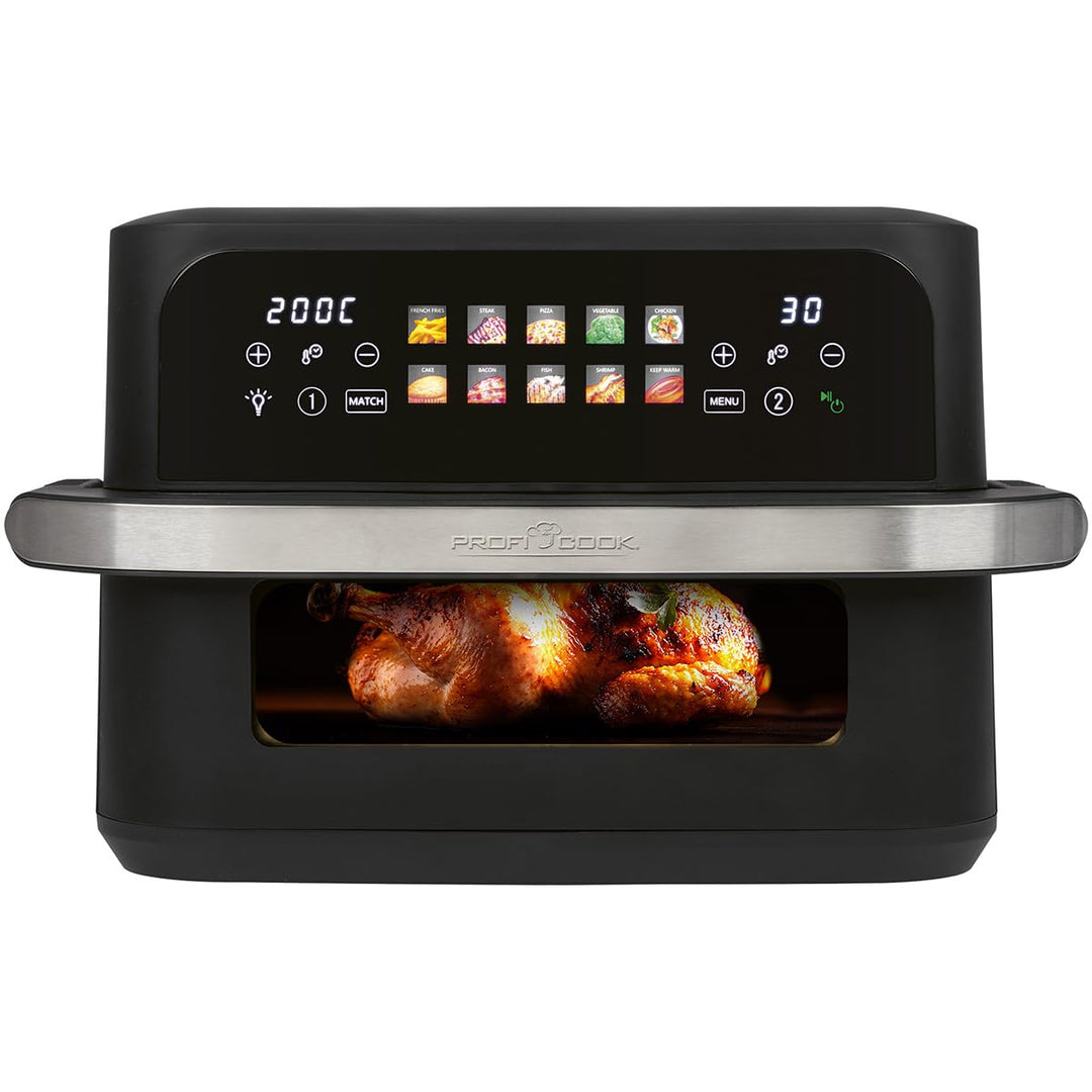 ProfiCook® XXL Heissluftfritteuse | 10L | Öl und Fettfrei | buntes Touch-Display | 2400W Airfryer |