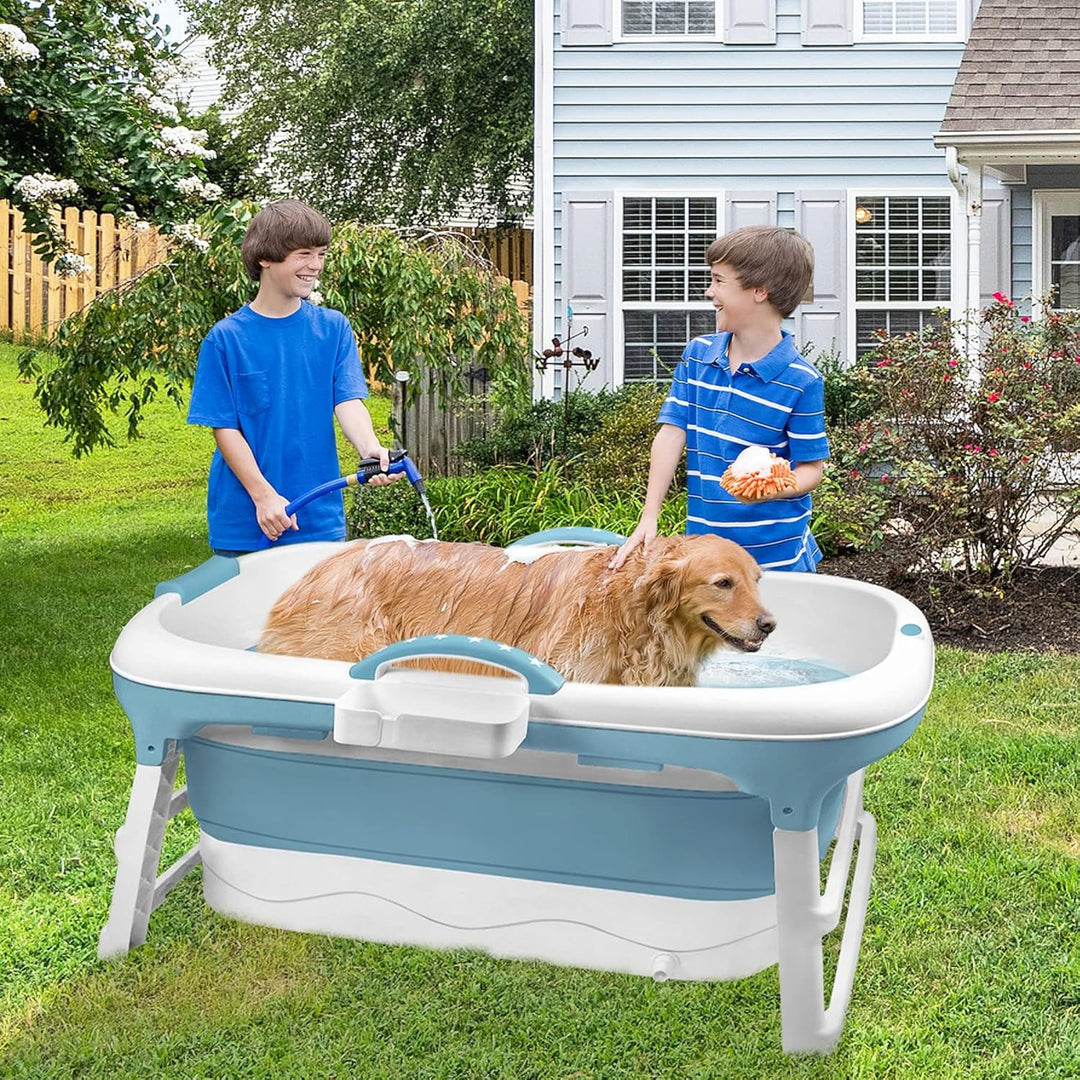 Froadp Faltbare Badewanne Erwachsene Foldable Bathtub mit Abnehmbarem Abdeckung Tragbare Faltbadewan