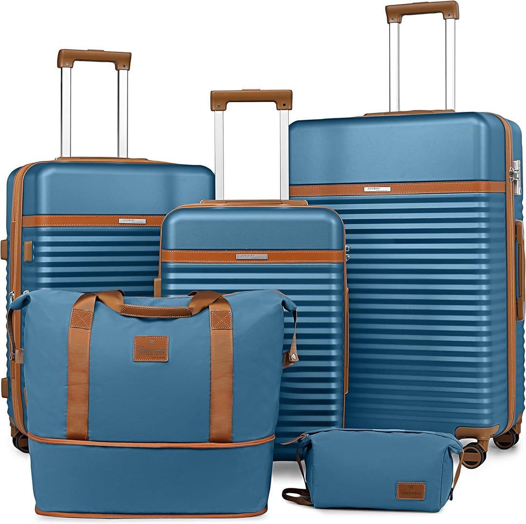 Joyway Kofferset 5 teilig Koffer Trolley, Hartschalen Erweiterbar Reisekoffer, Zwillingsrollen Handg