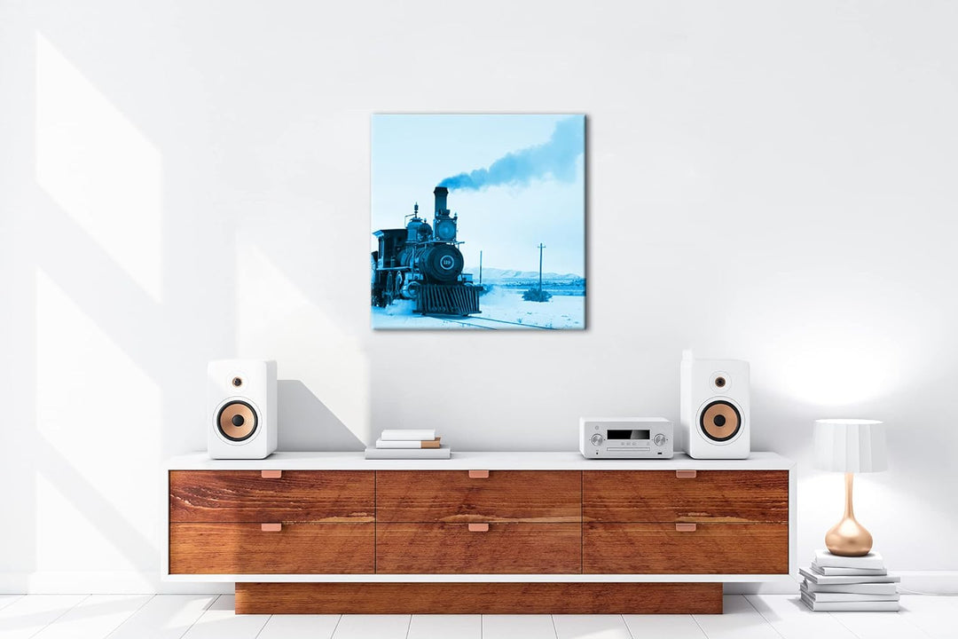 deyoli besondere alte Dampflokomotive Format: 60x60 Effekt: Zeichnung als Leinwandbild, Motiv auf Ec