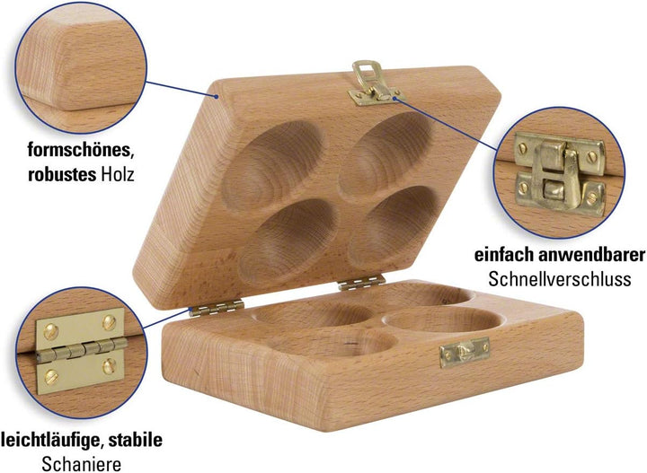 Sport-Tec Thera Band Handtrainer-Set Fingertrainer Antistressball, 4 Stärken inkl. Holzbox