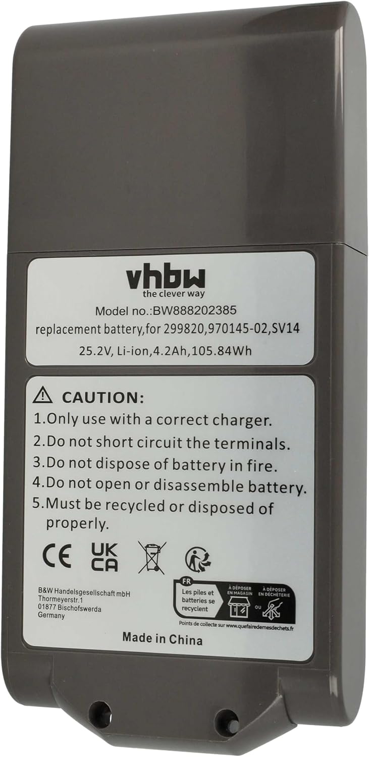 vhbw 1x Akku kompatibel mit Dyson V11 Absolute Extra, V11 Absolute, V11, 295124-01 Staubsauger Anthr