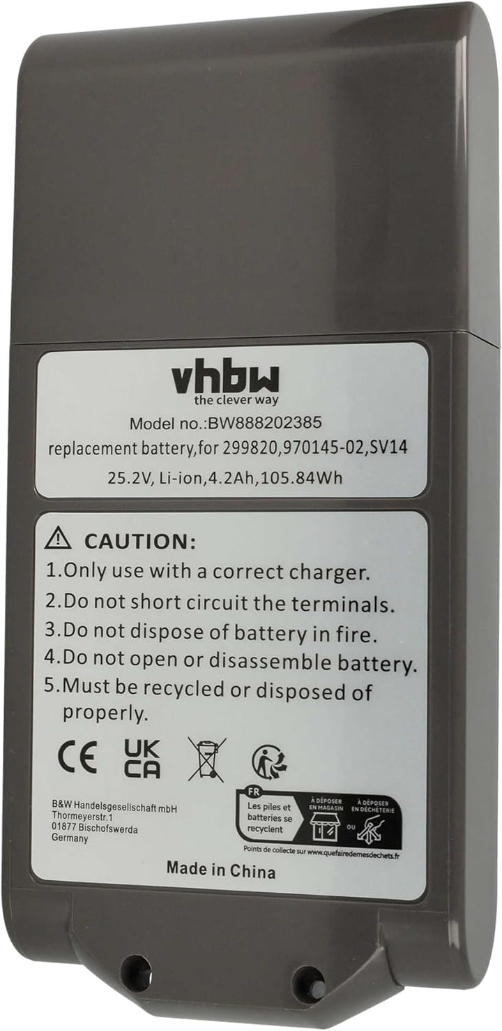 vhbw 1x Akku kompatibel mit Dyson V11 Absolute Extra, V11 Absolute, V11, 295124-01 Staubsauger Anthr