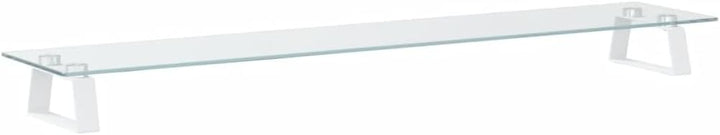vidaXL Monitorständer Weiss 100x20x8 cm Hartglas und Metall 100 x 20 x 8 cm Weiss, 100 x 20 x 8 cm W