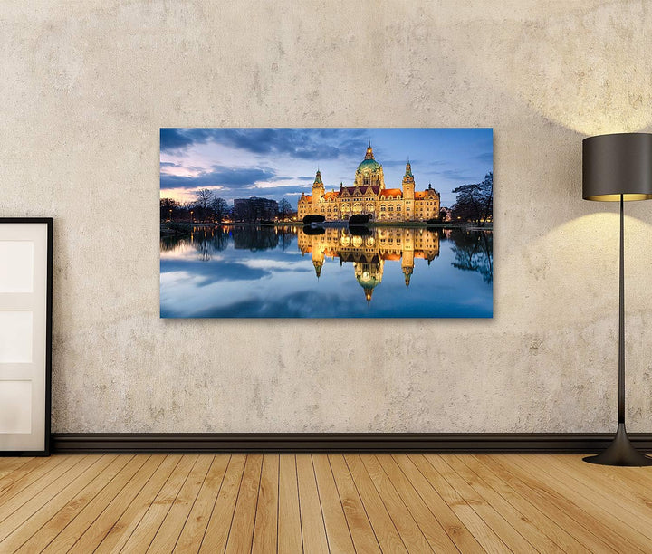 islandburner Bild auf Leinwand Rathaus Von Hannover Deutschland Bei Nacht Bilder Wandbilder Poster L