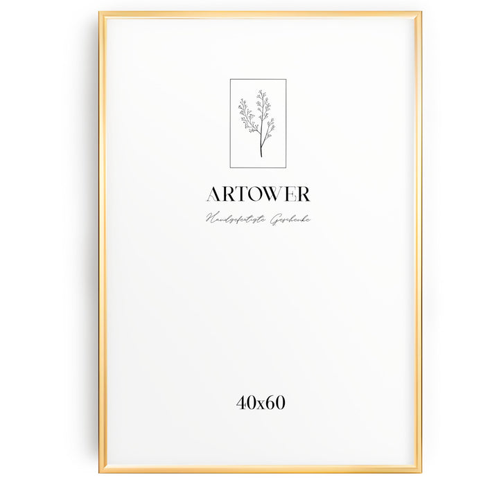 Artower® Bilderrahmen Gold Metall Dünner Rahmen für 40x60 cm | Posterrahmen Gross Collage | Picture