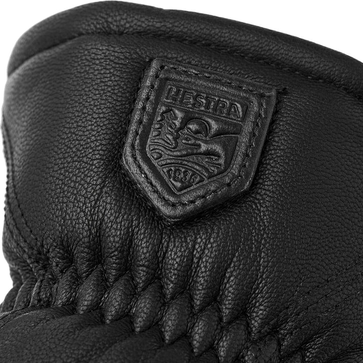 Hestra Winter-Skihandschuhe: Herren und Damen Leder-Box-Fäustlinge für kaltes Wetter Schwarz 5, Schw
