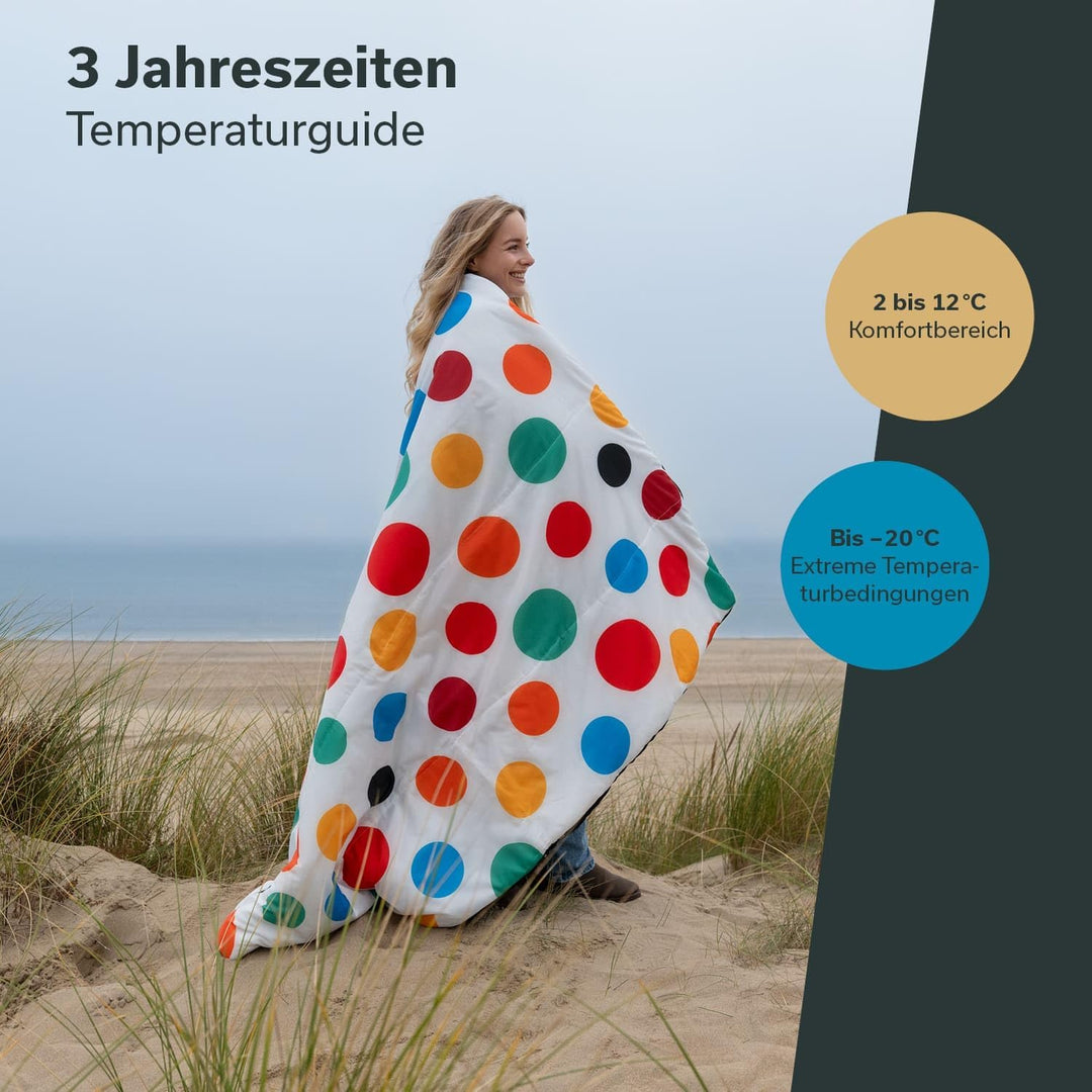Skandika Deckenschlafsack Sovro | Schlafsack Outdoor für Erwachsene, 3 Jahreszeiten, als Doppelschla