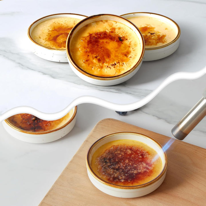 ONEMORE Auflaufförmchen, 6er-Set Creme Brulee Schälchen, 118ml Souffle Förmchen Backofenfest, 11,4 c