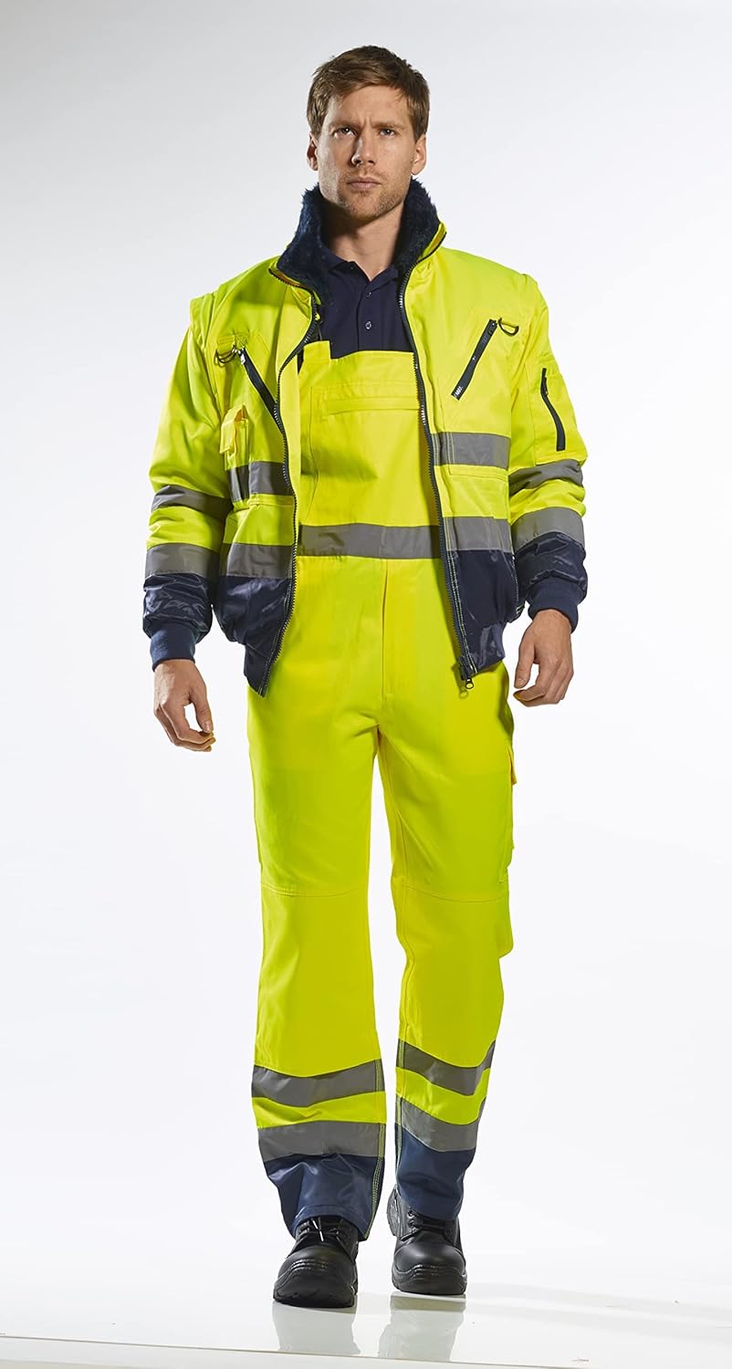 Portwest Hi-Vis Warnschutz 3-in-1 Pilotjacke, Grösse: S, Farbe: Gelb/Marine, PJ50YNRS S gelb / marin