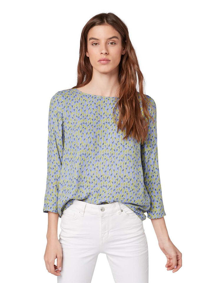 TOM TAILOR DENIM Blusen, Shirts & Hemden Tunikabluse mit Blumenmuster Lilac Flower Print, S