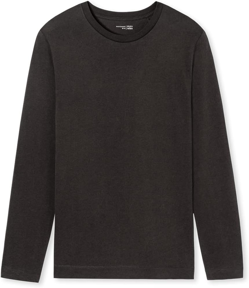 Schiesser Herren Langarmshirt Rundhals Pyjamaoberteil 48 Dunkelbraun, 48 Dunkelbraun