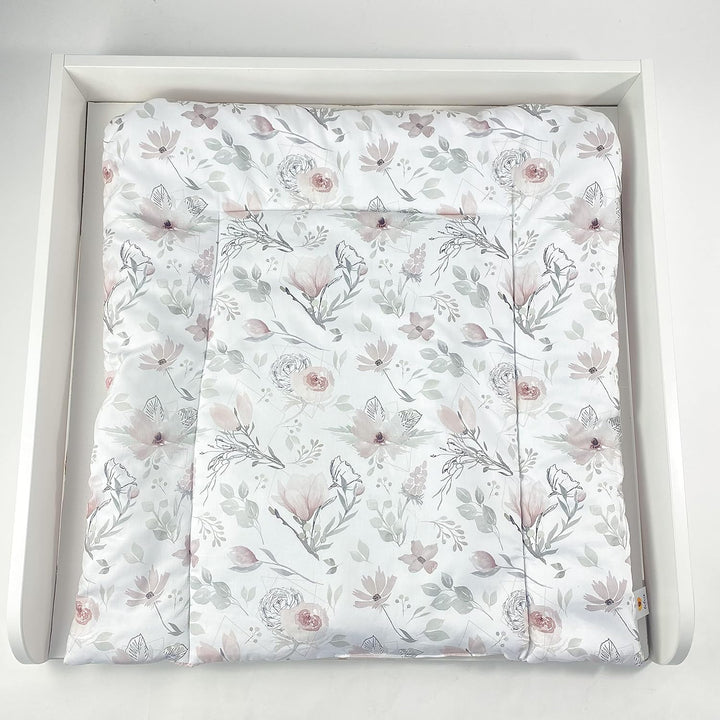 BABEES Wickelauflage Wickelunterlage 75x75 cm 100% Baumwolle Mädchen Junge Baby Kinder zweiseitig (M