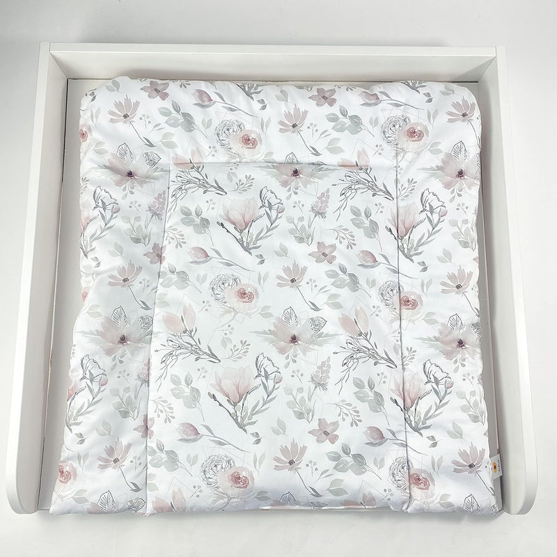 BABEES Wickelauflage Wickelunterlage 75x75 cm 100% Baumwolle Mädchen Junge Baby Kinder zweiseitig (M