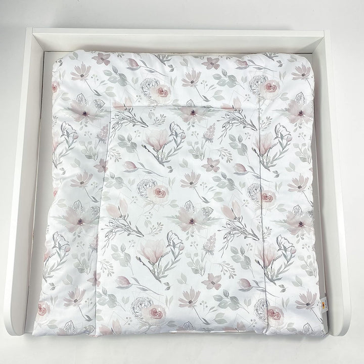 BABEES Wickelauflage Wickelunterlage 75x75 cm 100% Baumwolle Mädchen Junge Baby Kinder zweiseitig (M