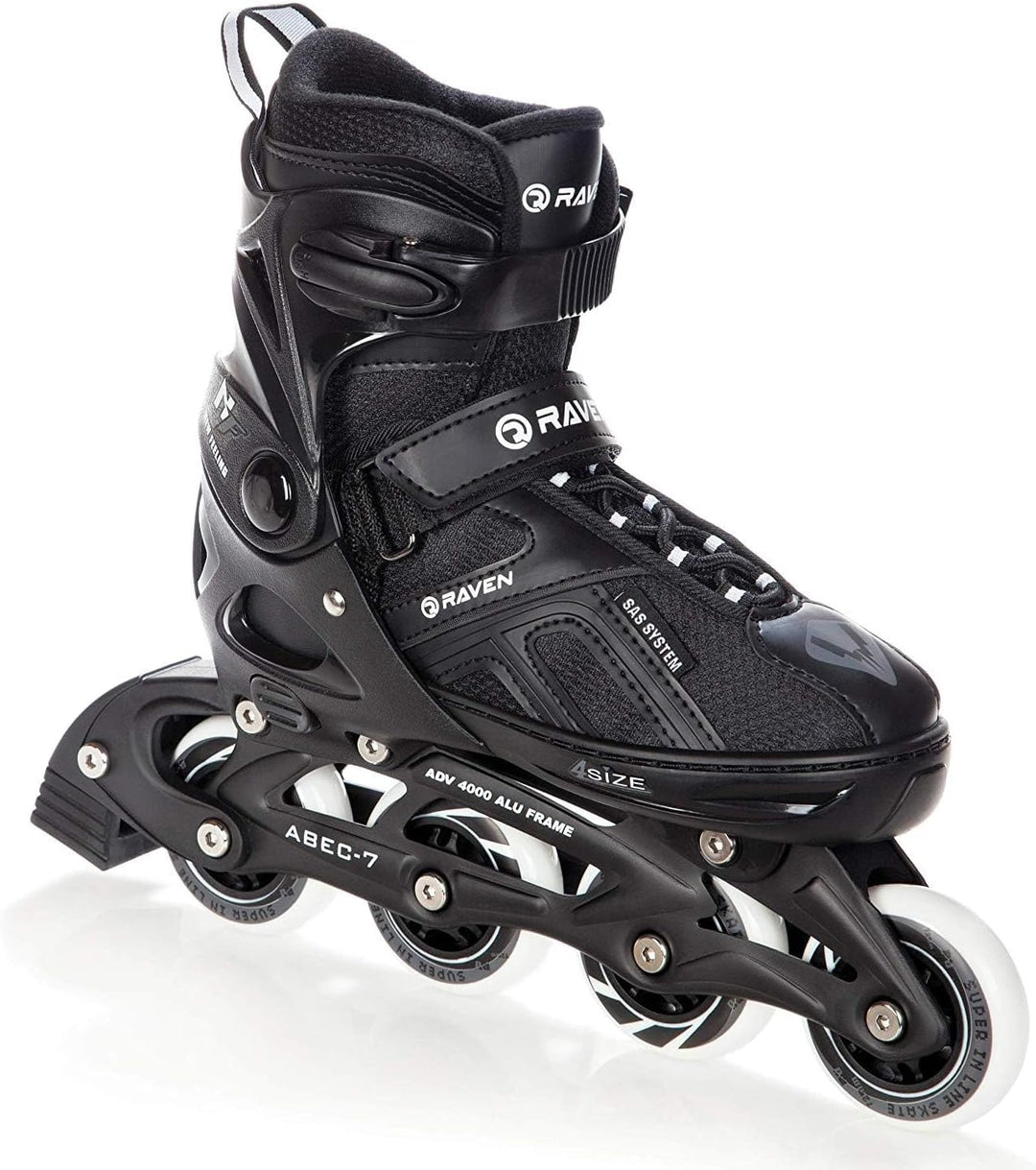 Raven Pulse Black/Mint 2in1 Verstellbare Schlittschuhe und Inline Skates - Inliner für Kinder und Er
