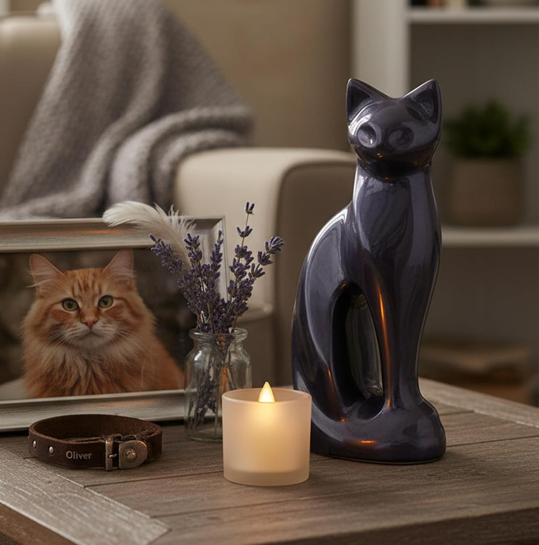 eSplanade pet cat cremation urn memorials urn behälter glas topf | Messingurne | Metallurne | Grabur