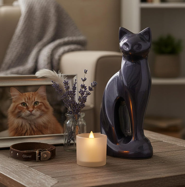 eSplanade pet cat cremation urn memorials urn behälter glas topf | Messingurne | Metallurne | Grabur
