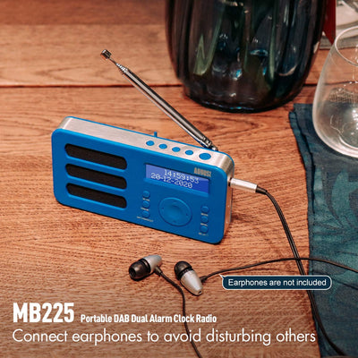 August MB225 - Tragbares Radio mit DAB+ / DAB/FM RDS-Funktion 40 Presets digitaler Radiowecker Stere