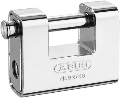 ABUS Monobloc Vorhängeschloss 92/80 - Messing-Schloss mit Stahlmantel - für Automaten, Rollgitter u.