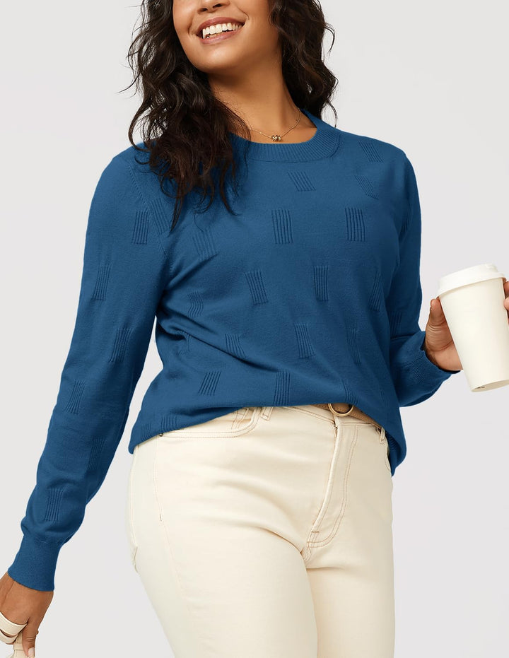 Arach&Cloz Pullover Damen Kurzarm/Langarm Elegant Frühling Sommer Strickpullover Rundhals Pulli Swea
